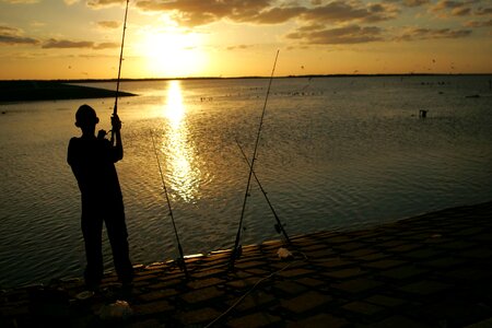 Fishery husband sunset