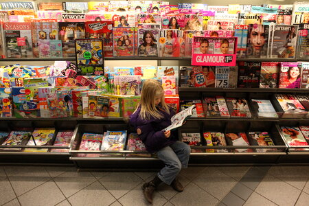 magazine shelves