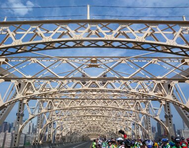 People bicyclists sky