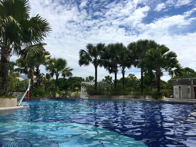 Pool at tropical resort photo