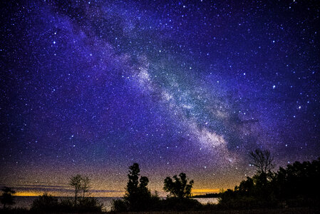 Landscape at night and the Milky Way