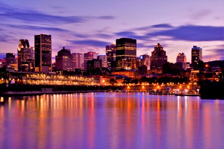Montreal over River at Sunset photo