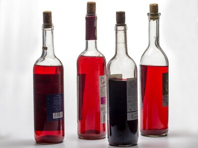 Bottles wine red photo