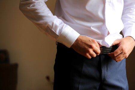 Businessman belt buckle photo