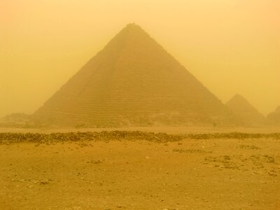 Pyramids egypt sandstorm