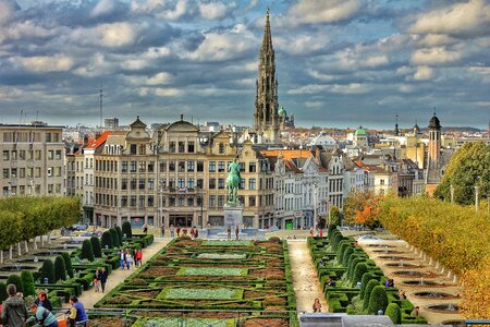 Brussels Plaza in Belgium, HDR photo