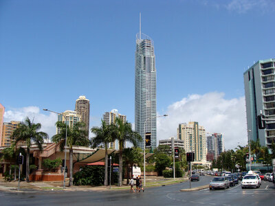 Gold Coast Highway and Skyscrapers in Queensland, Australia photo