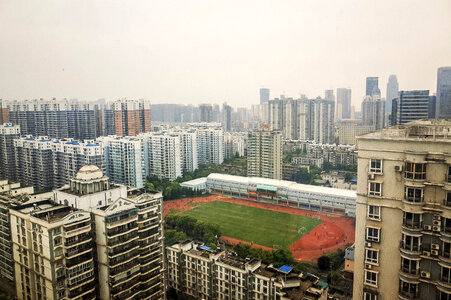 Wuhan center field and skyscrapers photo