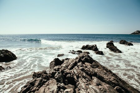 Rock Ledge Into Ocean photo