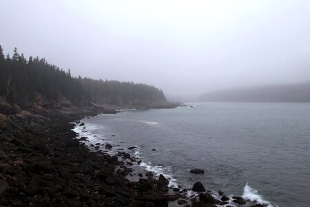 Foggy mist ocean photo