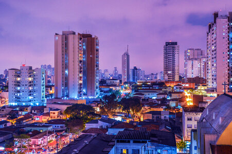 Night time Cityscape of Sao Paulo, Brazil photo