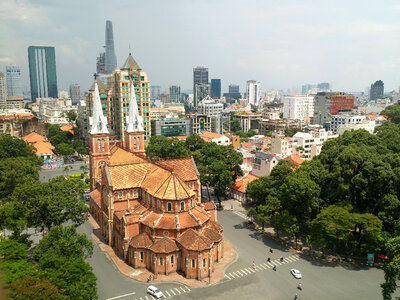 Cityscape view in Saigon, Vietnam photo