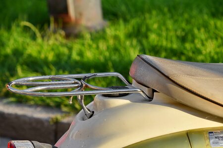 Detail leather moped
