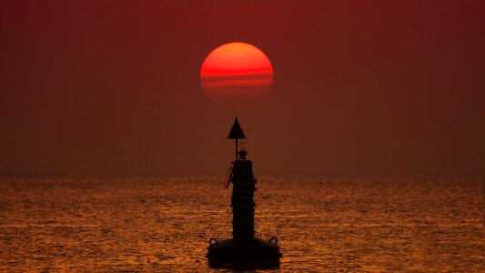 Buoy dusk sky photo