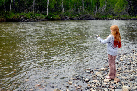 Girl fishing at Willow Creek
