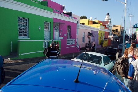 Cars people houses