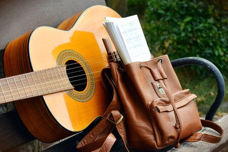 Backpack beautiful photo bench