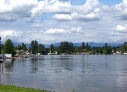 Landscape and sky of Lake Stevens in Washington photo