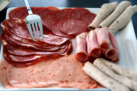 Platter of Ham and other meats photo