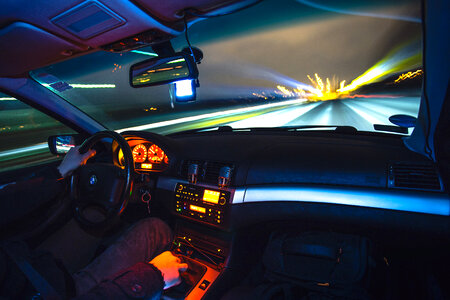 Driving Car at Night photo