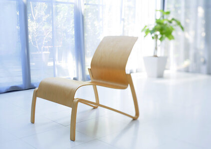 Wooden chair in livingroom photo