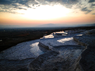 Travertine pools in Pamukkale, Turkey. photo