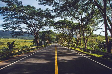 Asphalt highway landscape photo