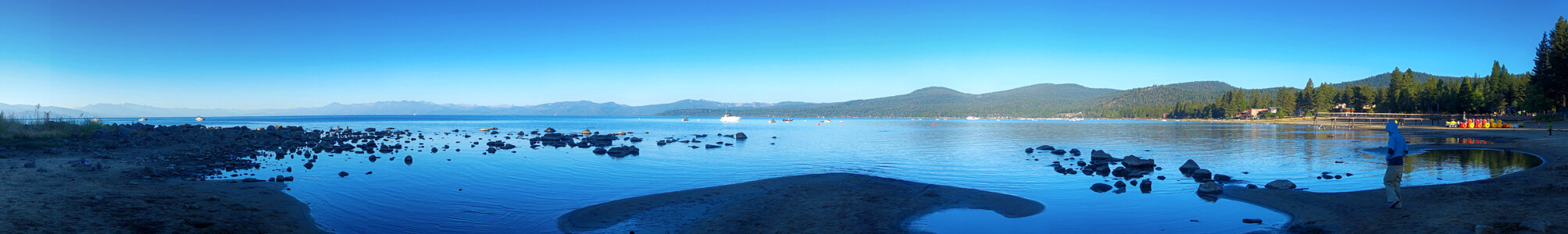 Bay and lakeshore landscape scenic at Lake Tahoe photo