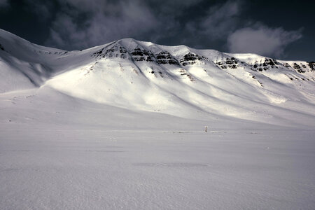 Snowy landscape on the Mountain Peak