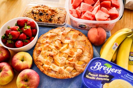 Fruits and pie photo