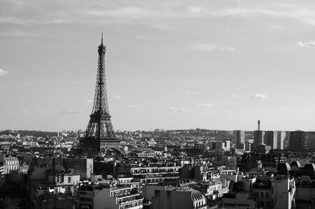 Black White Eiffel Tower Paris photo