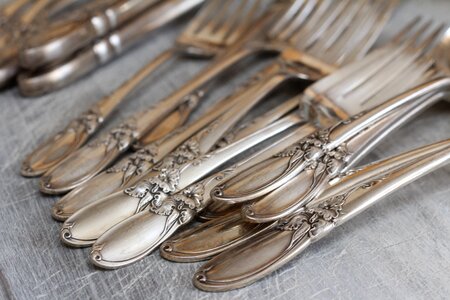 Cutlery silver dishes photo