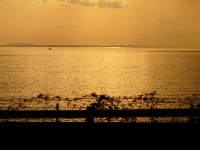 Sunset boat sky