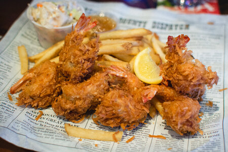 Shrimp dishes in Bubba Gump restaurant photo