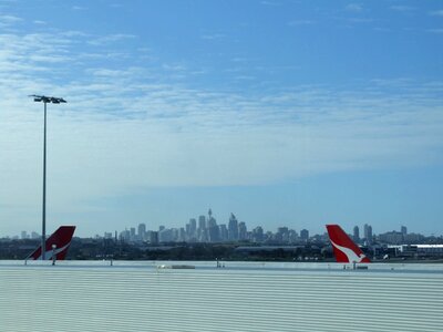 Airport cityscape photo