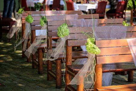 Bench furniture wedding photo