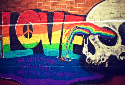 Graffiti Street Art Love Skull Color Free Photo photo