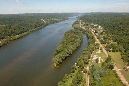 Aerial view of the Ohio River