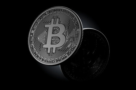 Dark Bitcoin coins photo