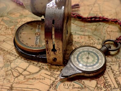 Antique compass geography photo