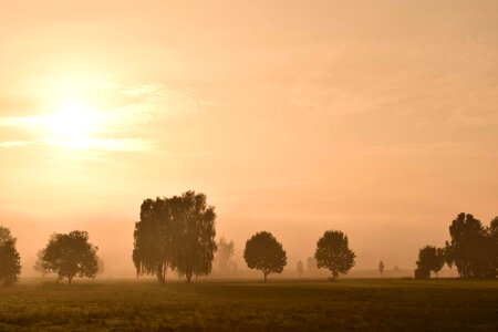 Backlight countryside dawn photo