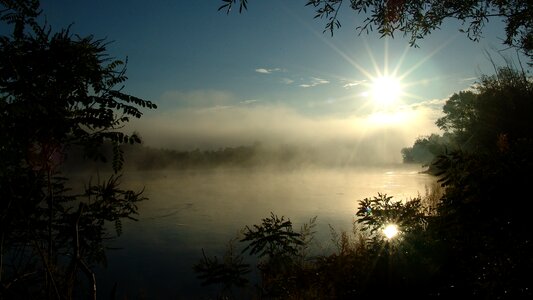 River nature fog