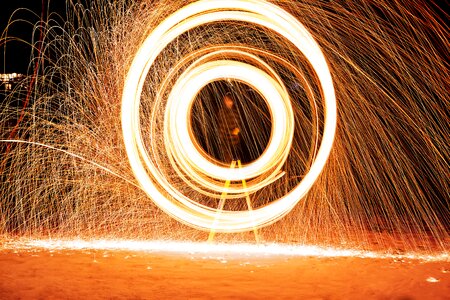 Cirle fireworks spinning photo