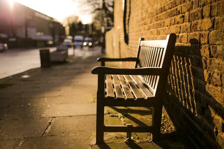 Park Bench During the Golden Hour photo