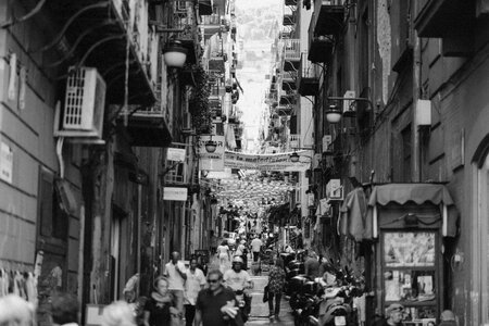 Italian Side Street B&W photo