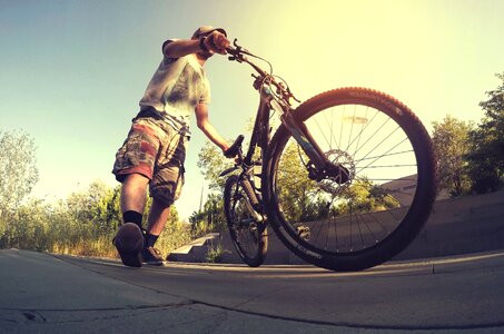 Asphalt automobile bicycle