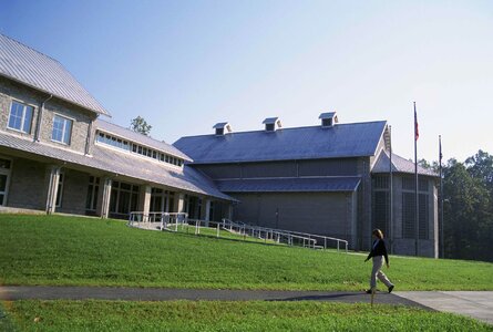 Building entrance going