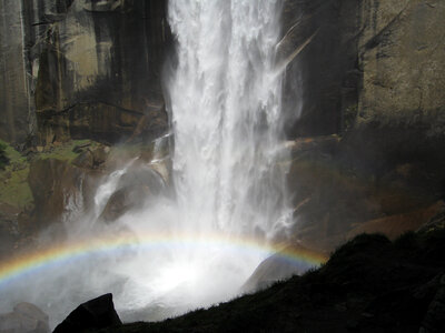 Rainbow at Vernal Falls, Yosemite National Park, California photo