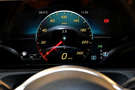 Dashboard car speedometer photo