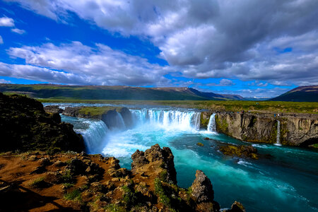 Waterfall majestic landscape photo